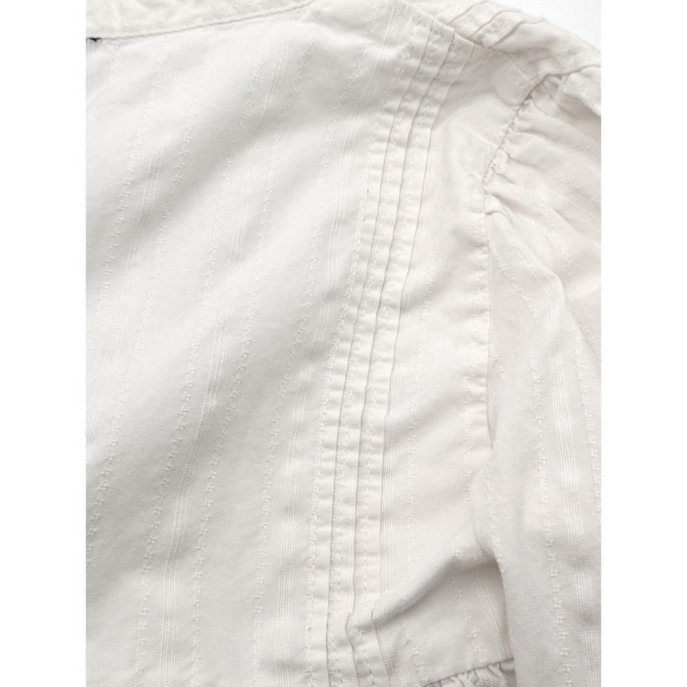 Gap Kids Girls White Cotton Beaded Pintuck Babydoll Blouse Top Size L 10 Read - Picture 7 of 12